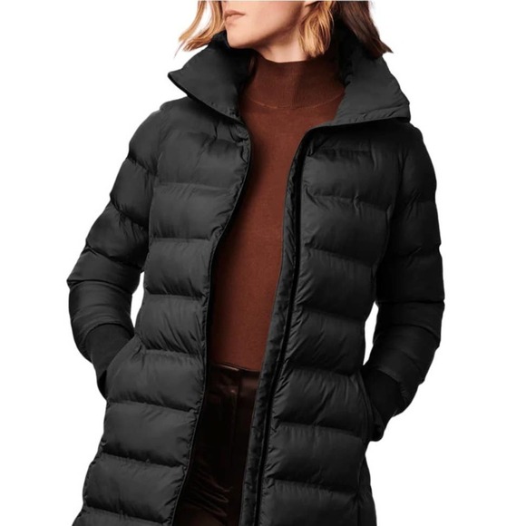 Bernardo High Neck Glue Seamed Walker Coat Black Size XL NWOT - Picture 1 of 12